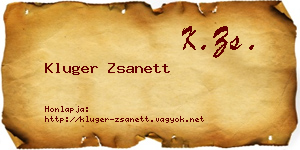 Kluger Zsanett névjegykártya
